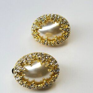 Gold and Crystal Clip Ons